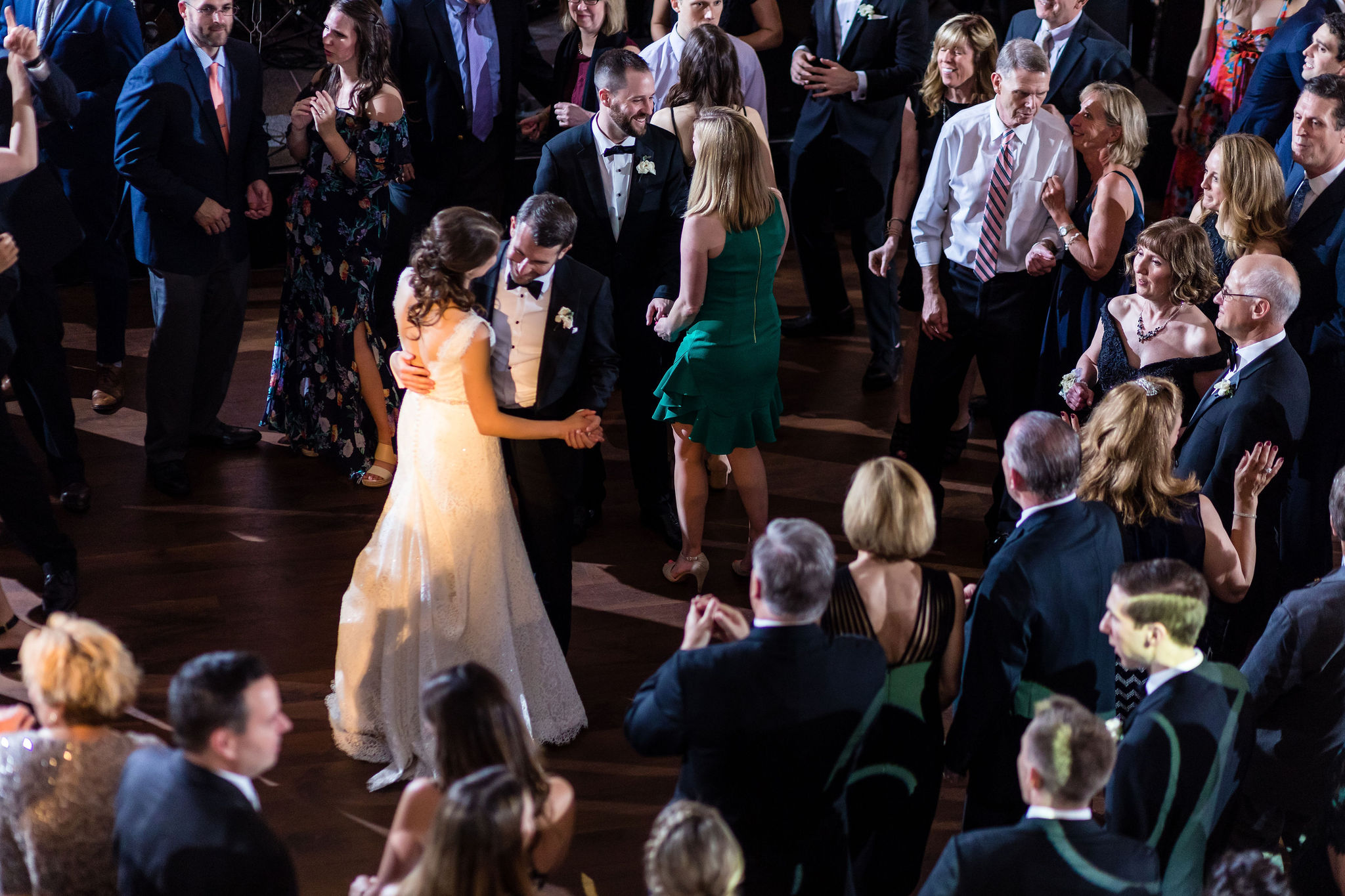 Groom and bride dancing