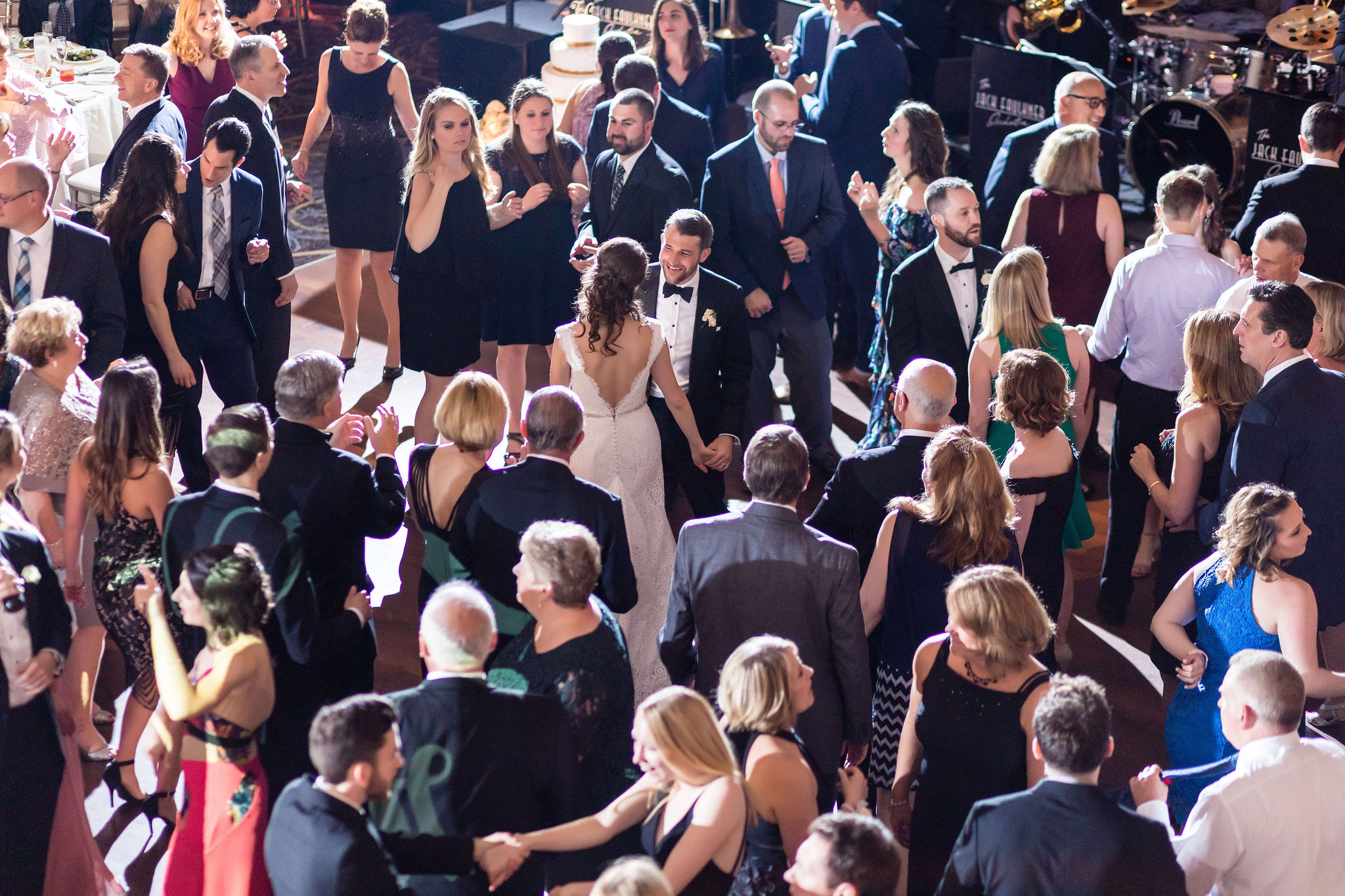 Bride and groom dancing during their wedding reception