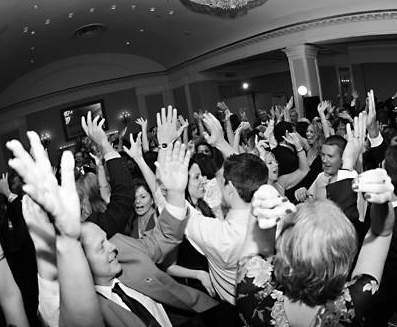 People dancing at a wedding reception